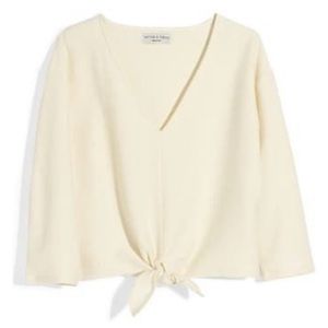 Madewell (Texture & Thread) Tie Front Top - CREAM